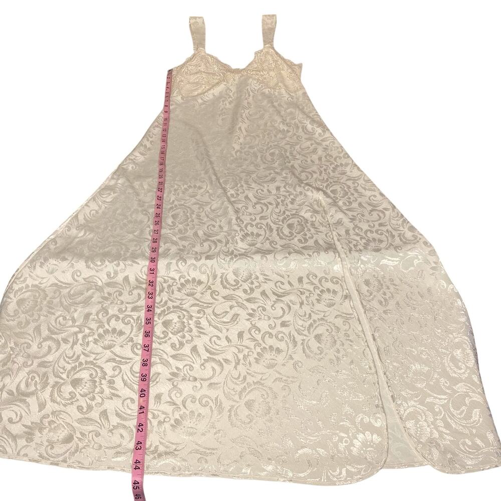 Victoria's Secret Maxi Slip Dress Gown Cream Sequin Lace Slit Large Y2K Coquette - Picture 14 of 15